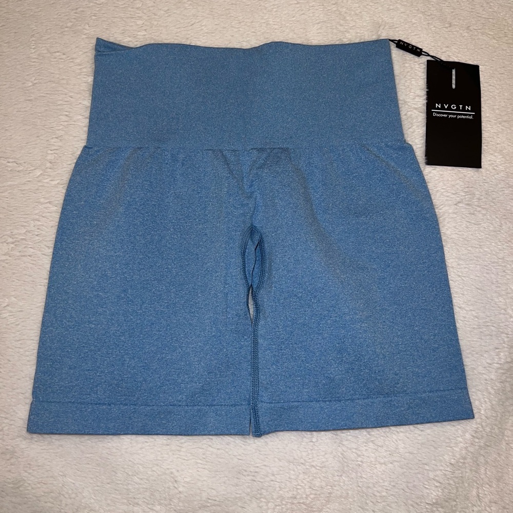 NVGTN High Waisted Sky Blue Pro Seamless Shorts
